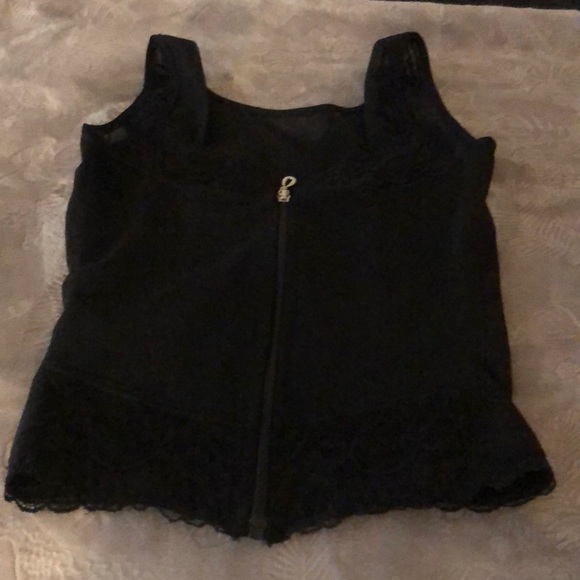 Corset black top with zipper good condition fits small medium - Picture 2 of 9